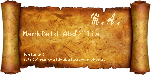 Markfeld Abélia névjegykártya